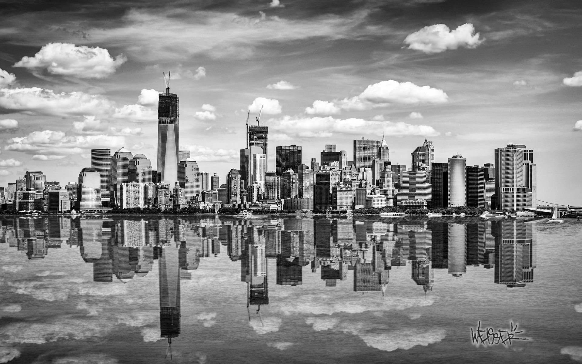 Free Images : black and white, architecture, road, skyscraper, manhattan, cityscape, downtown ...
